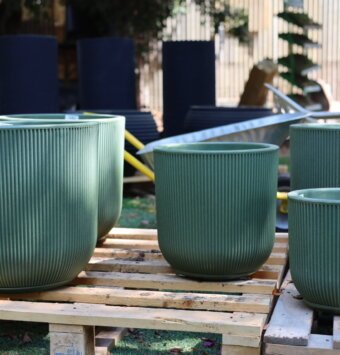 כדים גדולים לעציצים ירוק מבית א.ש טיטניום Titanium